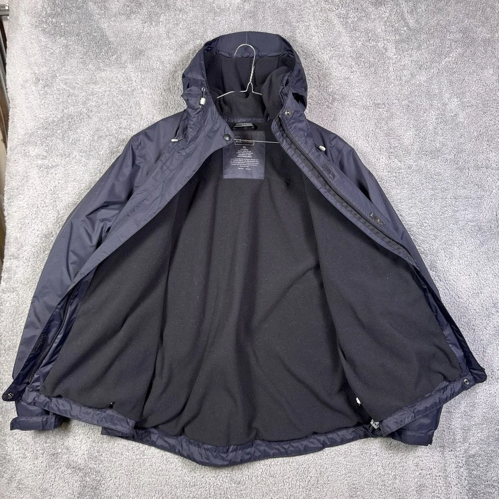 LL Bean Jacket Mens XL Parka Fleece Lined Hooded Ripstop Rain Trail Hike OKSD8